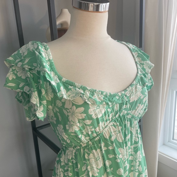 BILLABONG GREEN FLORAL DRESS - Picture 2 of 3